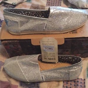 Women’s Toms sliver sparkle.